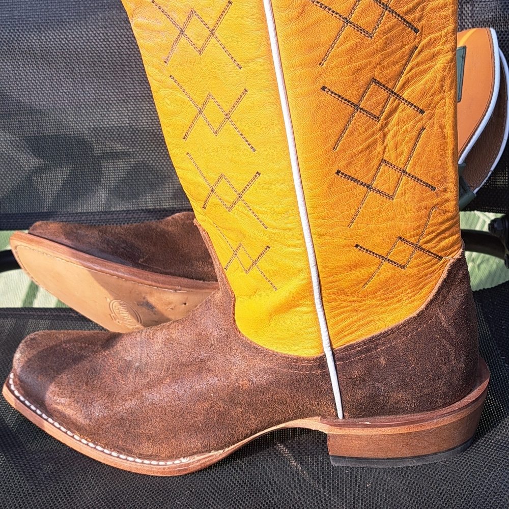 Justin Men's Billet Brown Square Toe Western Boots JP2504 | Size 10 D | Leather